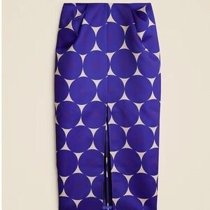 Christopher John Rogers Purple and White Maxi Skirt with Geometric Circle Print